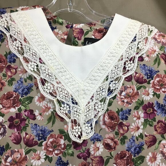 Vintage 80s/90s Whirlaway Skirt Set White Collar Shoulder Pads Paper Tag 12P - Picture 4 of 8